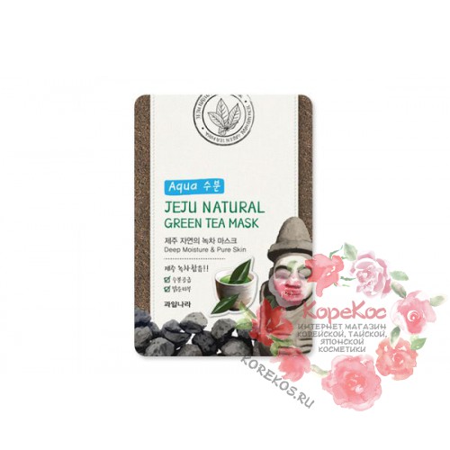 Маска для лица успокаивающая Jeju Nature's Green Tea Mask