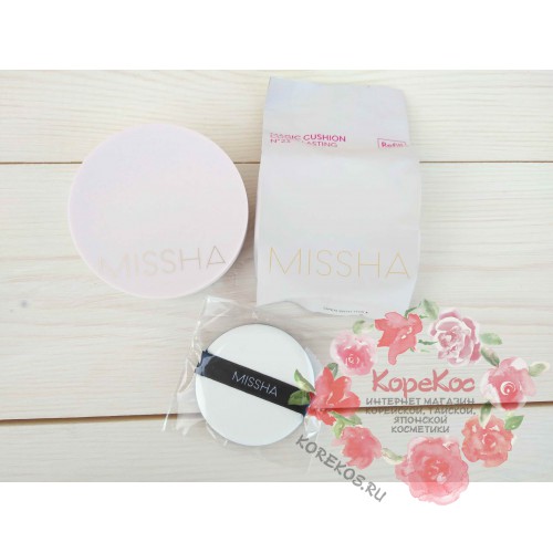 Тональный крем-кушон для стойкого макияжа Missha Magic Cushion Cover Lasting + сменный блок No.23 SPF50+ PA+++