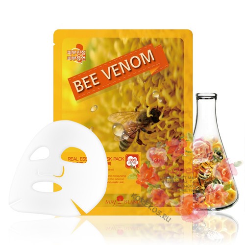 Маска для лица тканевая маточное молочко Real Essence Bee Venom Mask Pack 