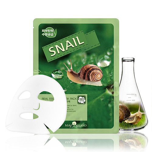 Маска для лица тканевая улитка Real Essence Snail Mask Pack 