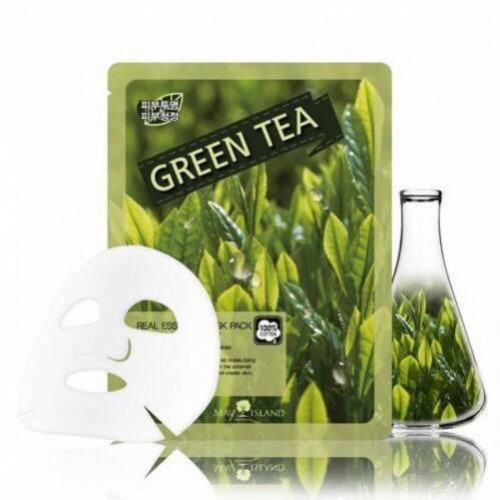 Маска для лица тканевая зеленый чай Real Essense Green Tea Mask Pack 