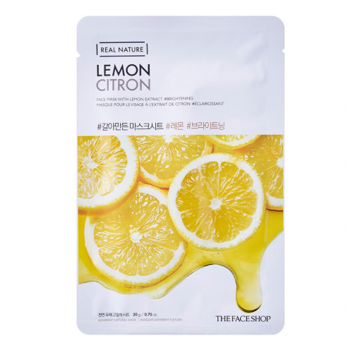 Маска для лица тканевая лимон REAL NATURE MASK SHEET LEMON