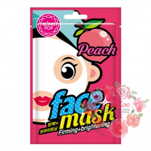 Маска для лица тканевая BLING POP Peach Firming & Brightening Mask