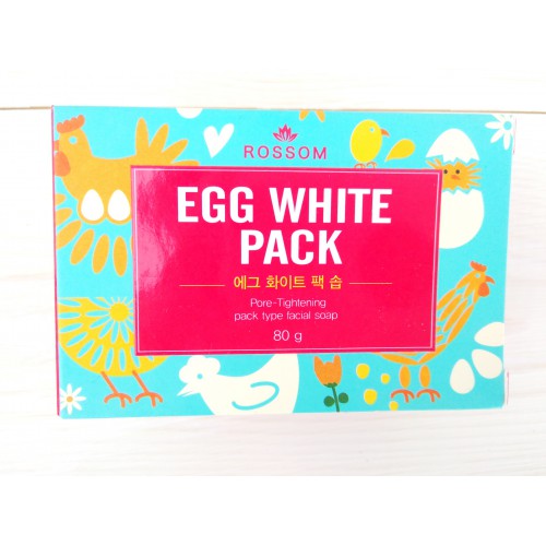 Мыло туалетное твердое «Rossom» для ухода за лицом с лецитином “Egg White Pack soap” 