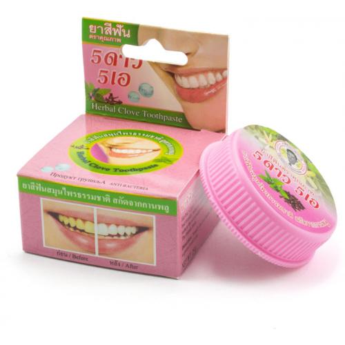 Круглая зубная паста с экстрактом гвоздики классика розовая